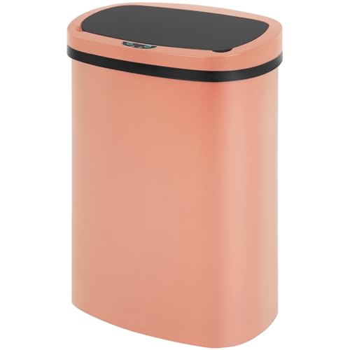 13 Gallon Plastic Trash Can with Lid (Pink / Plastics)