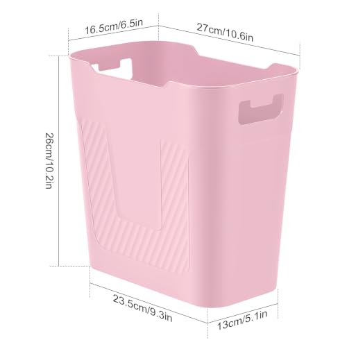 Small Pink Trash Can Wastebasket 2.2 Gallon Badroom Garbage Can (Pink)