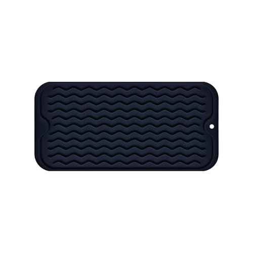 Silicone Dish Drying Mat (Dark Blue / 12" x 6")