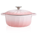 Enameled Cast Iron Dutch Oven Pot with Lid (Pink / 3 QT)