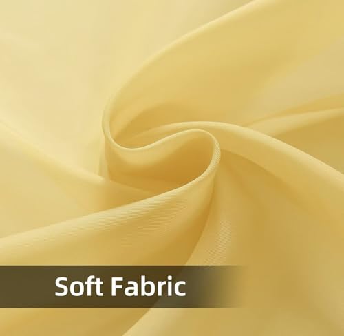 Solid Sheer Rod Pocket Curtain Voile Draperies 2 Panels White Beige Black Ivory Coffee 26 Inch Width 40 Inch Long 1 Pair for Kitchen Bedroom Children Living Room Yard (Yellow / 26"W x 40"L (Pack of 2))