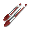 Red Stainless Steel Tongs Heat Resistant Kitchen Tongs Set (Red / 9" & 12" inch)