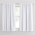 White 50% Lighting Blocking Curtains for Kitchen (Pure White / 52"W x 45"L (Pack of 2))