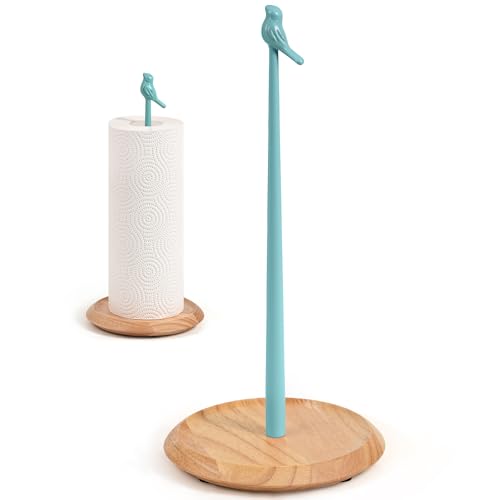 Wooden Paper Towel Holder countertop (Blue)
