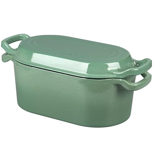 Oval Dutch Oven Pot with Lid (Sage Green)