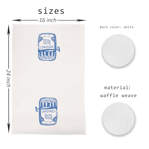 Sardine Dish Tea Decorative Hand Towel for Kitchen (Orange-01)
