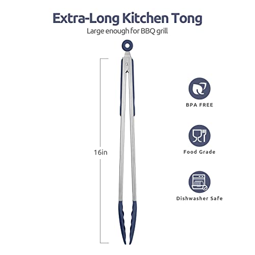 Kitchen Tong for Cooking (Midnight Blue / 16 inch)