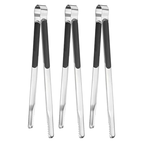 3 Pack Grill Tongs (Black / 11.6 Inch)