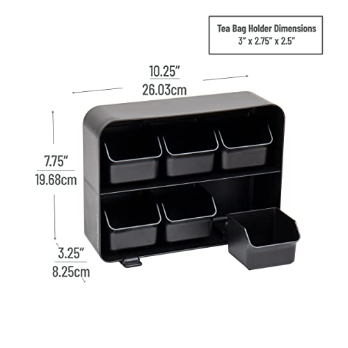 Tea Bag Organizer (Black / 10.25"L x 3.25"W x 7.75"H)
