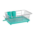 Compact Dish Drying Rack with Drainboard (Aqua / Dish Rack Set)