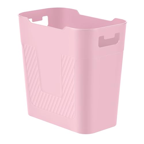 Small Pink Trash Can Wastebasket 2.2 Gallon Badroom Garbage Can (Pink)