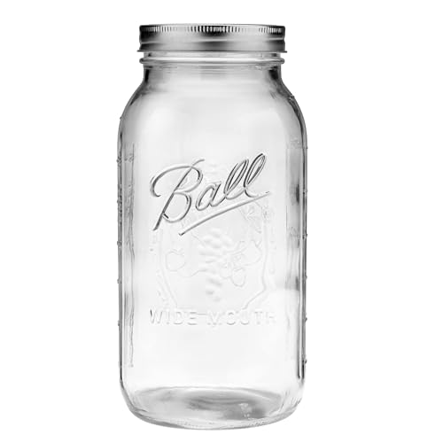 Wide Mouth Glass Mason Jars with Lids and Bands (64 Ounce (Pack of 36))