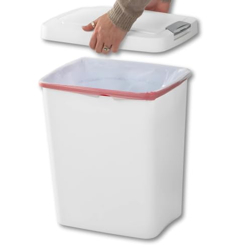 7.5 Gallon White Wastebasket with Touch