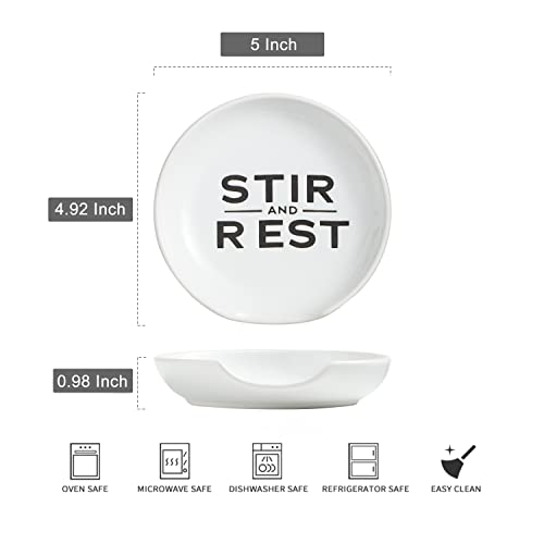 Kitchen Spoon Rest for Counter (White)