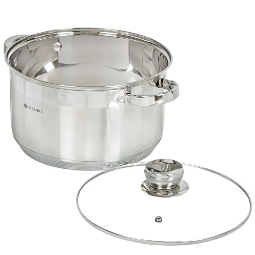 Standard 7 Quart Stainless Steel Stock Pot with Glass Lid (7 Quarts)