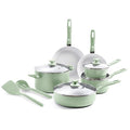 Dover Healthy Ceramic Nonstick (12 Piece Cookware Set / Pastel Green)