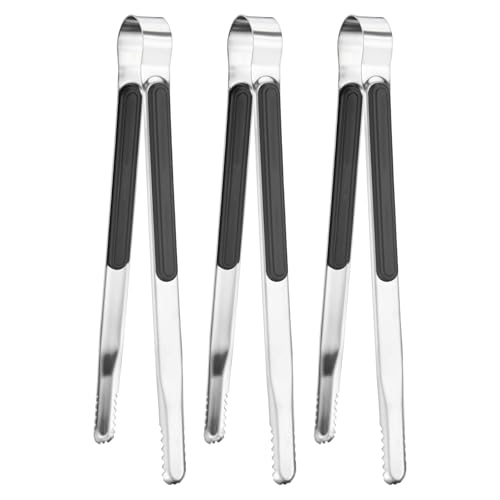 3 Pack Grill Tongs (Black / 10 Inch)