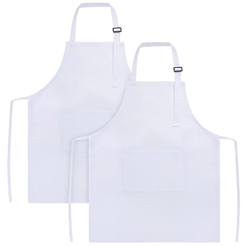 Kids Aprons with Large Pocket 2 Pack (Medium / Whitex2)