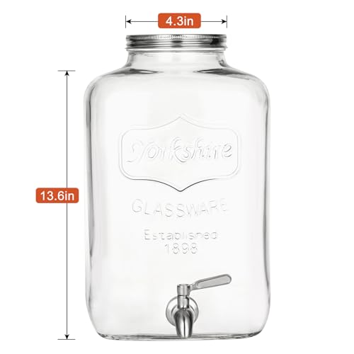 2 Gallon Glass Drink Dispenser (2 Gallon No Stand)