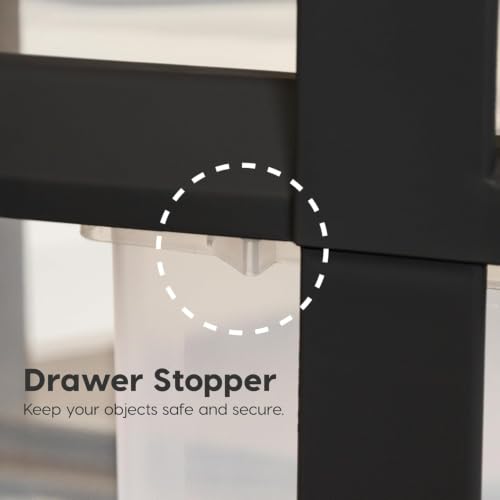 10 Drawer Rolling Storage Cart (Black / 10 Drawer with Wheels)