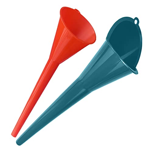Plastic Long Neck Oil Funnels (Red Blue(1+1 pack）)