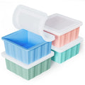 Silicone Freezer Tray for Soup Ice Cubes (Green+Blue+Aqua+Pink)