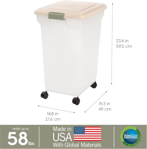 Dog Food Storage Container (58 lbs / Almond/Pearl)