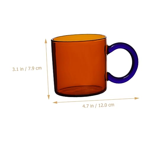 Amber Glass Drinking Cup 250ml Wide Mouth Multi Purpose (Multicolor)