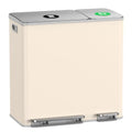Dual Trash and Recycling Bins for Kitchen (Apricot / 13+6 Gallon)