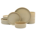 Echo Bay 12 Piece Porcelain Reactive Glaze (Green (Echo Bay) / Service for 4 (12pcs))