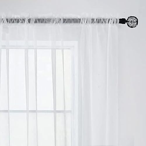 Sheer White Vanlance for Windows 2 Panels (White / 52"W x 18"L (Pack of 2))