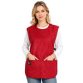 Waterproof Cobbler Apron with 4 Pockets Vest Smock Apron for Men Women Chef Waiter Work (Red)