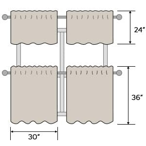 Blush Pink Kitchen Tier Curtains Leaf Embroidered (30"W x 36"L (Pack of 2) / Blush Pink)