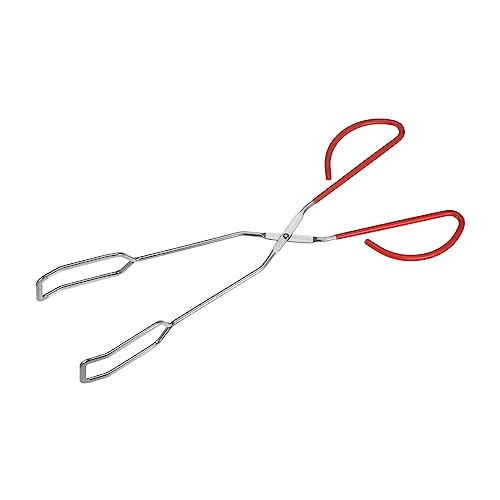 Stainless Steel Scissor Tongs 16 Inch Barbecue Grilling Tongs with PVC Handles for Cooking Barbecue Bread Pliers