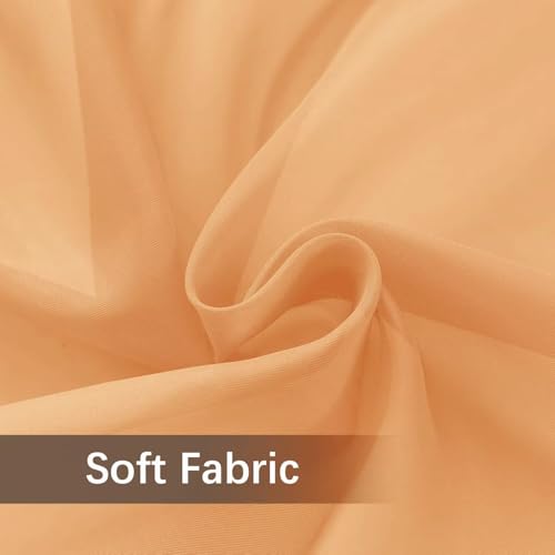 Solid Sheer Rod Pocket Curtain Voile Draperies 2 Panels White Beige Black Ivory Coffee 22 Inch Width 30 Inch Long 1 Pair for Kitchen Bedroom Children Living Room Yard (Beige / 22"W x 30"L (Pack of 2))