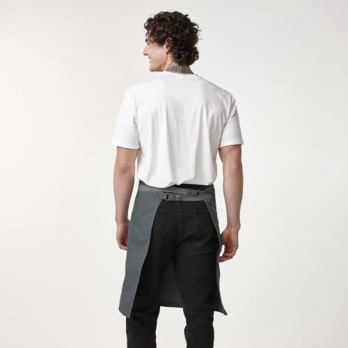 Chef Men Canvas Waterproof Apron Pocket 4251GB (1 Pack / Dark Grey)