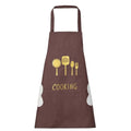 Women Kitchen Apron with Hand Wipe Pockets (Brown)