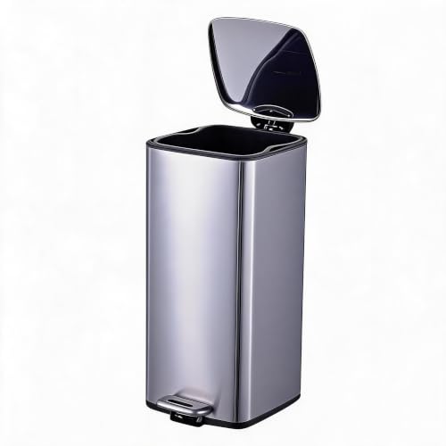 8 Gal Kitchen Trash Can (Silver)