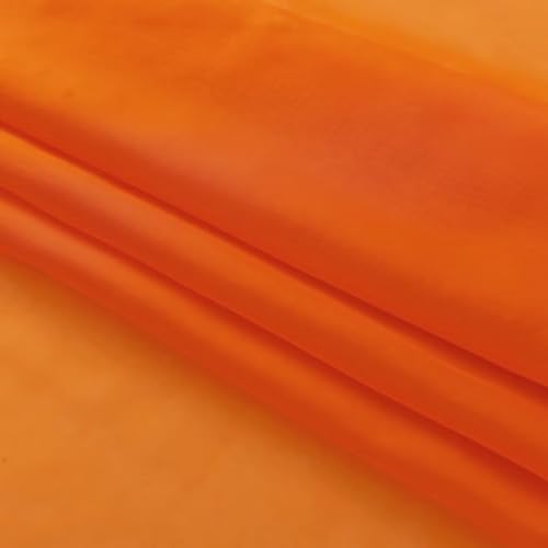 Basic Rod Pocket Sheer Voile Window Curtain Panels Orange 2 Panels 52 Width 96 Inch Long for Kitchen Bedroom Children Living Room Yard (Orange / 52"W x 96"L (Pack of 2))