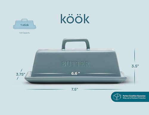 Ceramic Butter Dish with Lid (Casper Blue)
