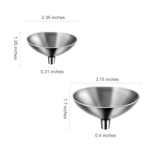Small Funnel Set of 2 (2.36" X 0.31" Mouth + 3.15" X 0.4" Mouth)