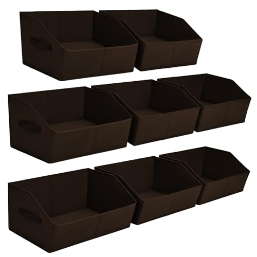 Clothes Organizers and Storage (Brown / Large -10 Pack)