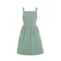 Cute Cotton Pinafore Aprons for Women with Pockets for Kitchen (Sage Green)