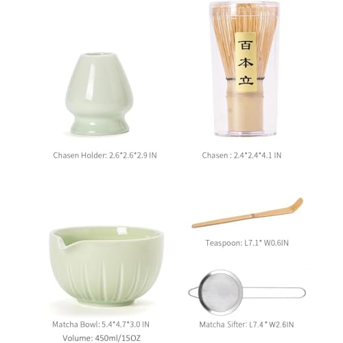 Matcha Set Match Bowl and Whisk (Green)