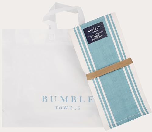 Premium Kitchen Towels 6 Pack 100% Cotton 20"x28" Dish Towels (Aqua Wide Stripe / Kitchen Towels - Mixed Styles (6 Pack))