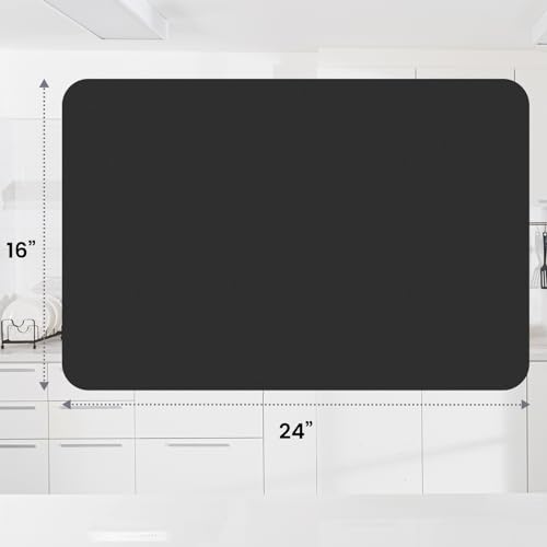Dish Drying Mat Absorbent Dish Drying Mats for Kitchen Counter 16"x 24" (Classic Black / 24" x 16")