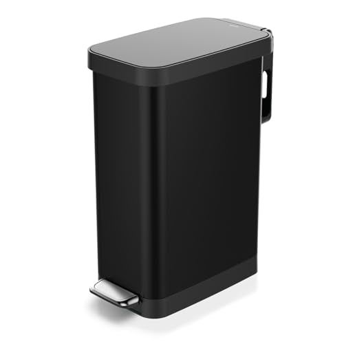 Slim Trash Can with Clorox Odor Protection (Black)