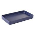 Modern Decorative Metal Guest Hand Towel Tray Holder Organizer for Disposable Paper Napkins (Matte Navy)