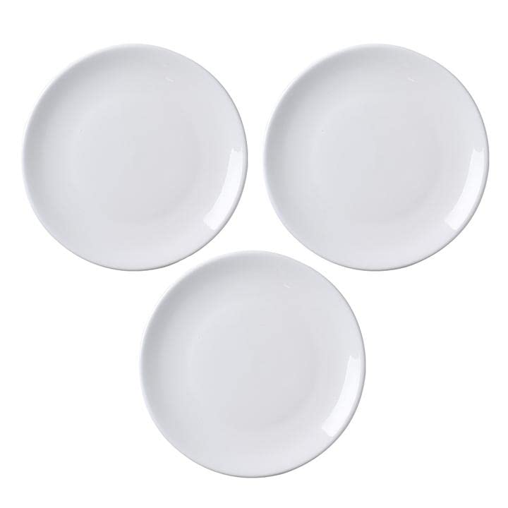 Porcelain Ceramic Plates 3 Pack Round Bone China Plates 7 (7-inch)