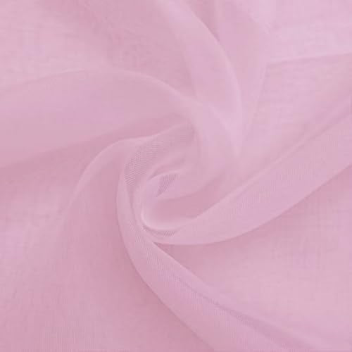 Sheer Voile Window Treatment Rod Pocket Curtain Panels for Kitchen Bedroom Living Room Drapes Sunlight Filtering Privacy Semi Home Decor Assorted (Light Pink / 52"W x 108"L (Pack of 2))